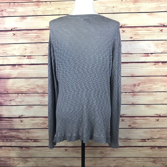 Left of Center for Anthro Distressed Henley Tee - Picture 5 of 7